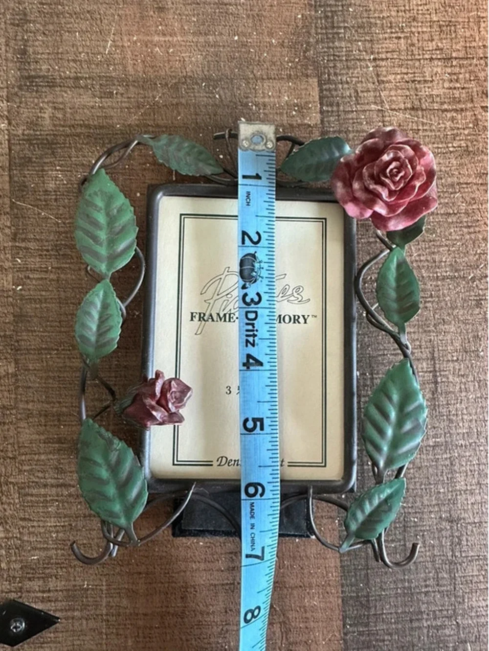 Vintage 1996 Dennis East Metal Rose Picture Frame 3.5x5 No Glass Floral